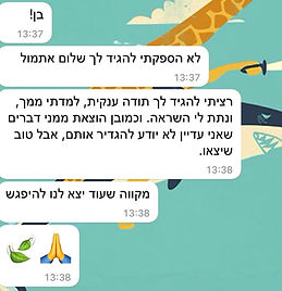 הודעת וואטסאפ: תודה ענקית, למדתי ממך